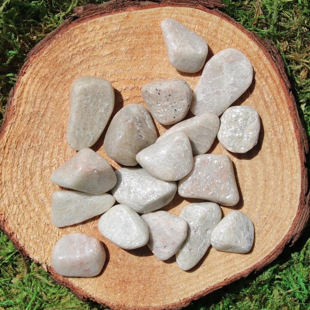 (2) Tumbled White Aventurine Stones